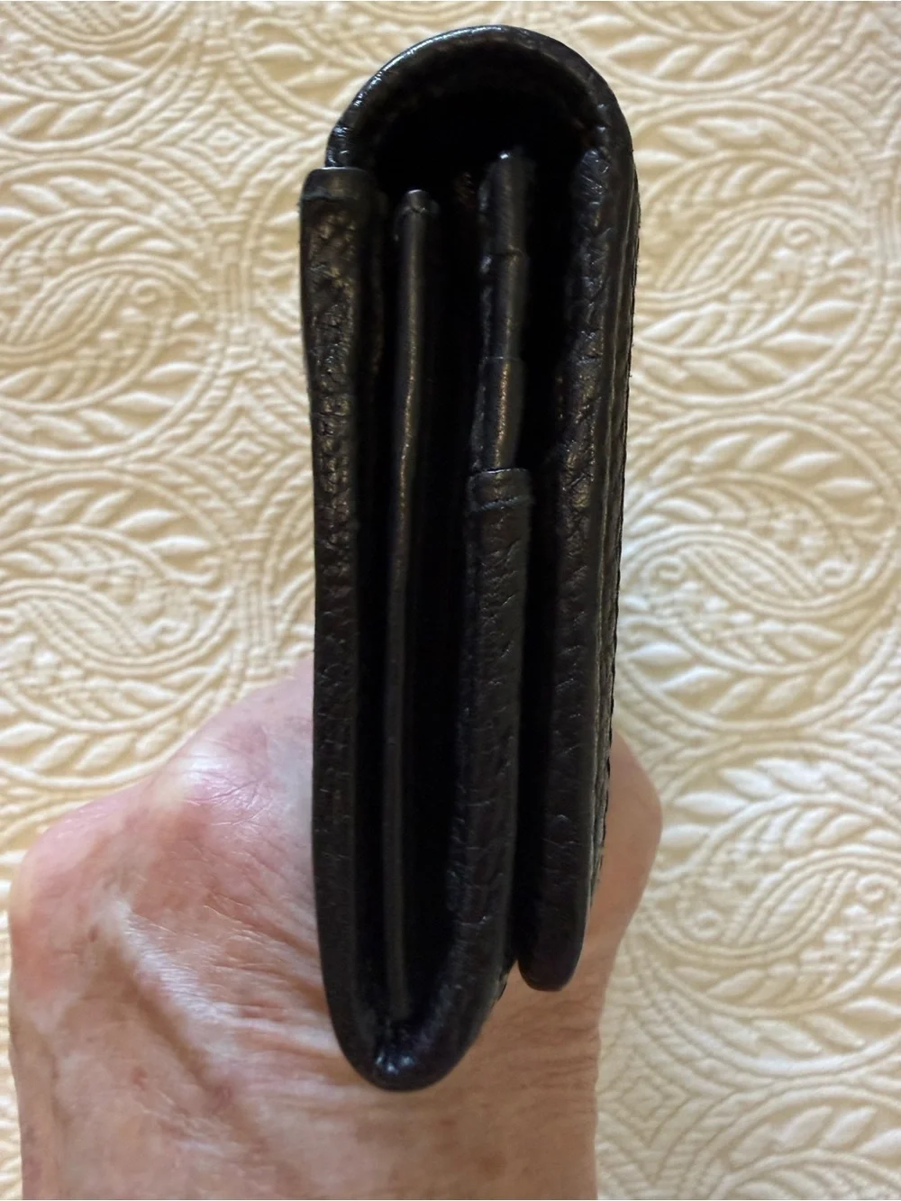 Burberry Black Pebbled Leather Long Wallet